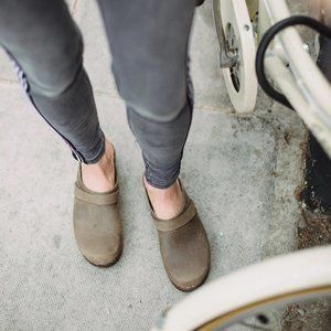 Swedish Clogs Classic Taupe Oiled Nubuck Leather by Lotta from Stockholm